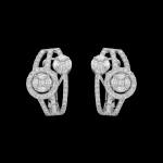 Custom 18kt white gold vintage-inspired double circle diamond huggie earrings. FRIDA | Fine Jewellery.