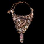Custom hand-woven Bella neck sculpture with vintage crystals, Swarovski and pearls | Caribou Collection. FRIDA | Fine Jewellery.