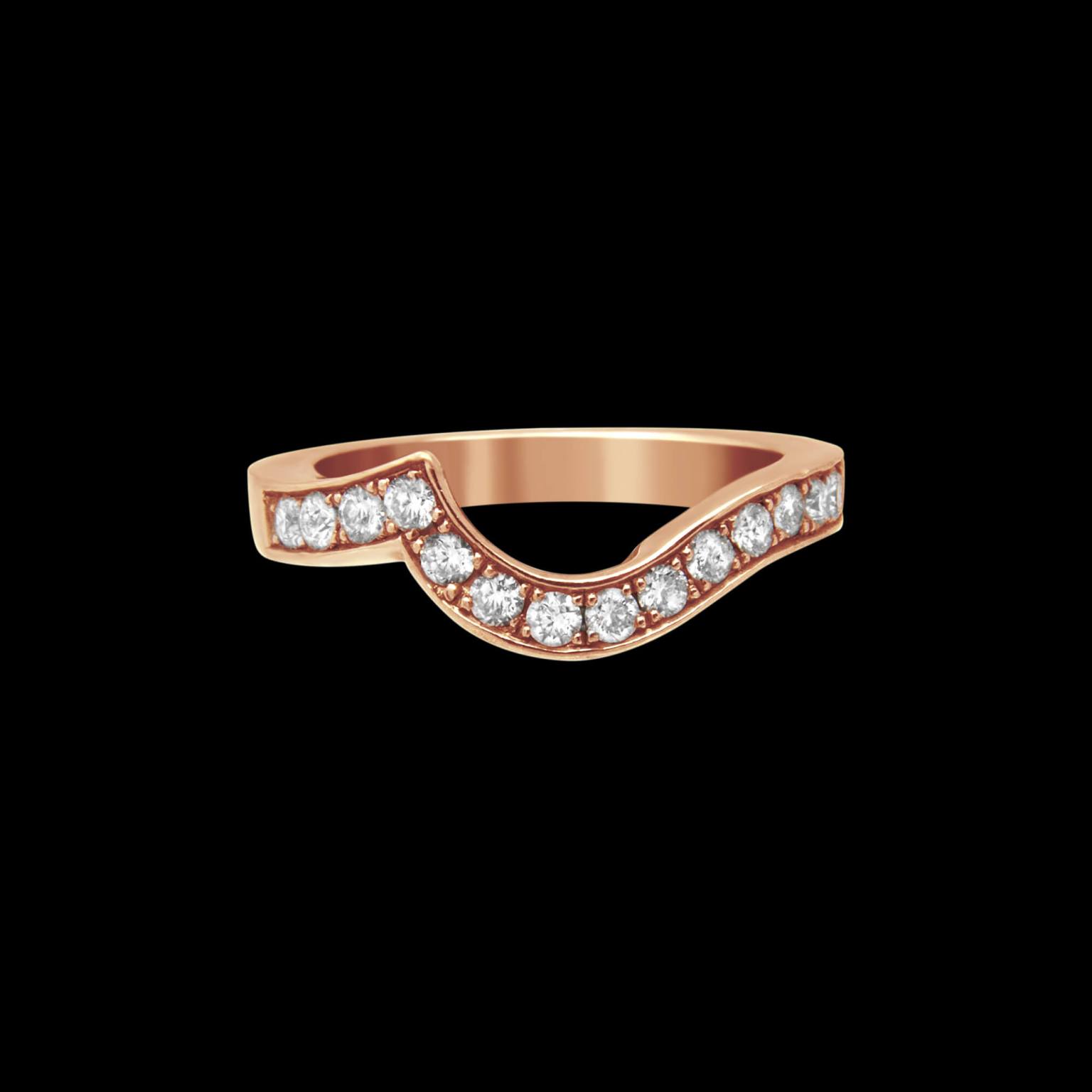 Ring And Ran 18kt Pink Gold & Diamond Rán Stacking Ring | OCEAN | FRIDA