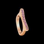 Custom 18kt pink gold Strata stacking slice ring with lavender purple sapphires | Strata Collection. FRIDA | Fine Jewellery.