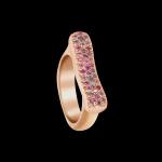 Custom 18kt pink gold pave multi-coloured sapphire stacking ring | Strata Collection. FRIDA | Fine Jewellery.