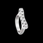 Custom 18kt white gold Strata stacking bar ring with whitw diamonds | Strata Collection. FRIDA | Fine Jewellery.