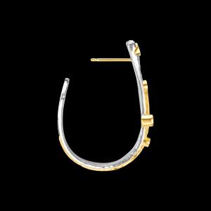 Custom 18kt yellow gold and sterling silver hoop earrings with diamonds. Side | Shield Collection. FRIDA | Fine Jewellery.