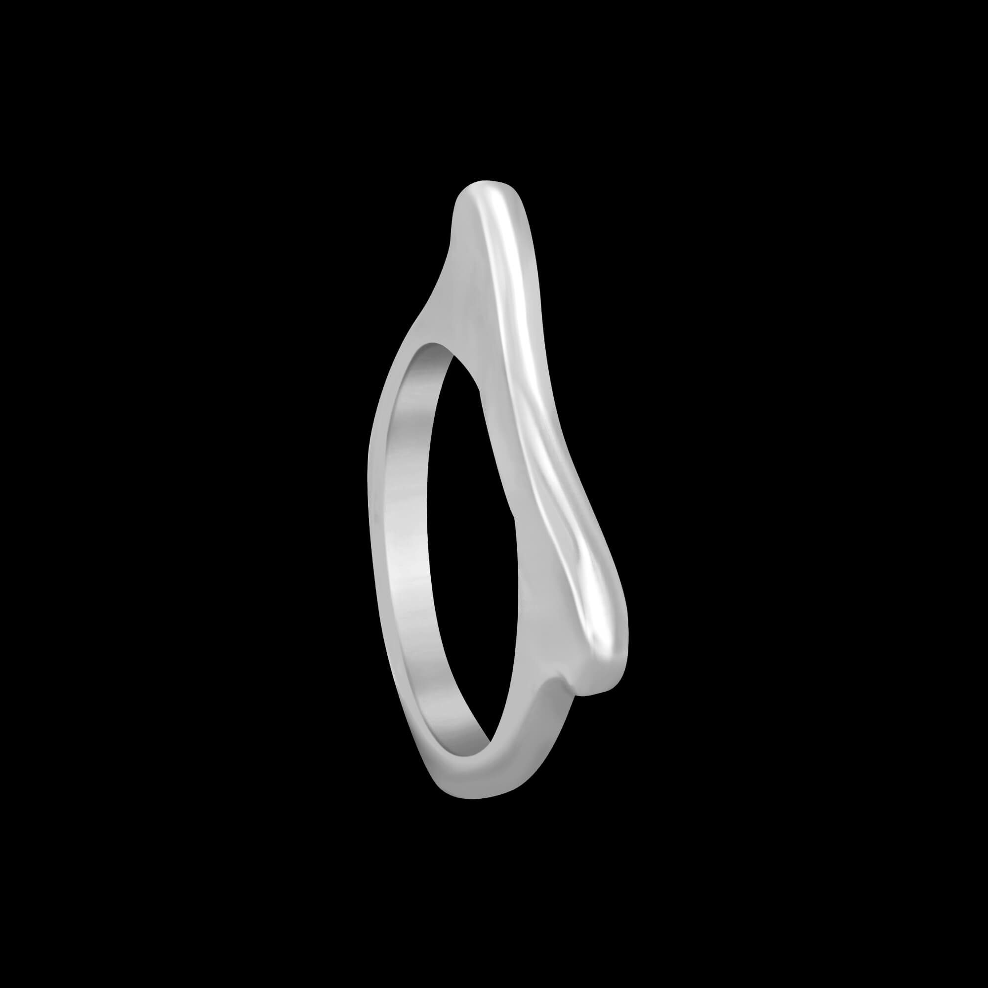 Custom solid 18kt white gold Strata stacking slice ring | Strata Collection. FRIDA | Fine Jewellery.