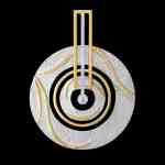 Custom sterling silver and 18kt yellow gold Bindu pendant with diamonds | Shield Collection. FRIDA | Fine Jewellery.