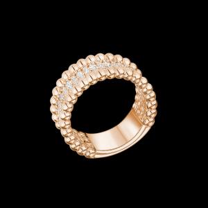 Custom 18kt pink gold Carat Cake stacking ring with diamonds. FRIDA | Fine Jewellery.
