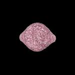 Custom 18kt pink gold unisex pinky ring with pink sapphires. Front. FRIDA | Fine Jewellery.