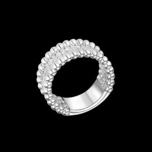 Custom 18kt white gold Carat Cake stacking ring with diamonds. FRIDA | Fine Jewellery.