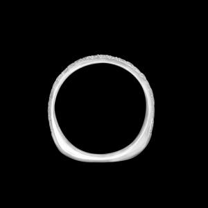 Custom 18kt white gold Luna stacking ring with diamonds. Profile | Celestial Collection. FRIDA | Fine Jewellery.