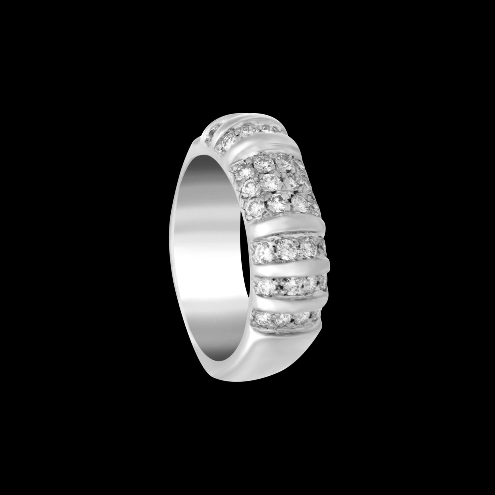 Custom 18kt white gold signature Frida stacking ring with diamonds. FRIDA | Fine Jewellery.