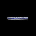Custom 18kt white gold stacking ring with blue sapphires. Front | Celestial Collection. FRIDA | Fine Jewellery.