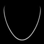 Custom 18kt white gold tennis necklace with 5ct diamonds. FRIDA | Fine Jewellery.