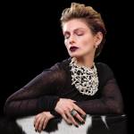 Custom pearl Ice neck sculpture and 18kt white gold Saddle ring with pavé-set diamonds. Emma Lamb. FRIDA | Fine Jewellery.