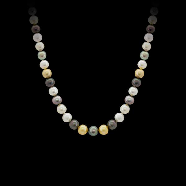 Mixed South Sea and Tahitian pearl strand necklace. FRIDA | Fine Jewellery.