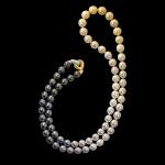 Ombre golden south sea to Tahitian pearls. Full view. FRIDA | Fine Jewellery/