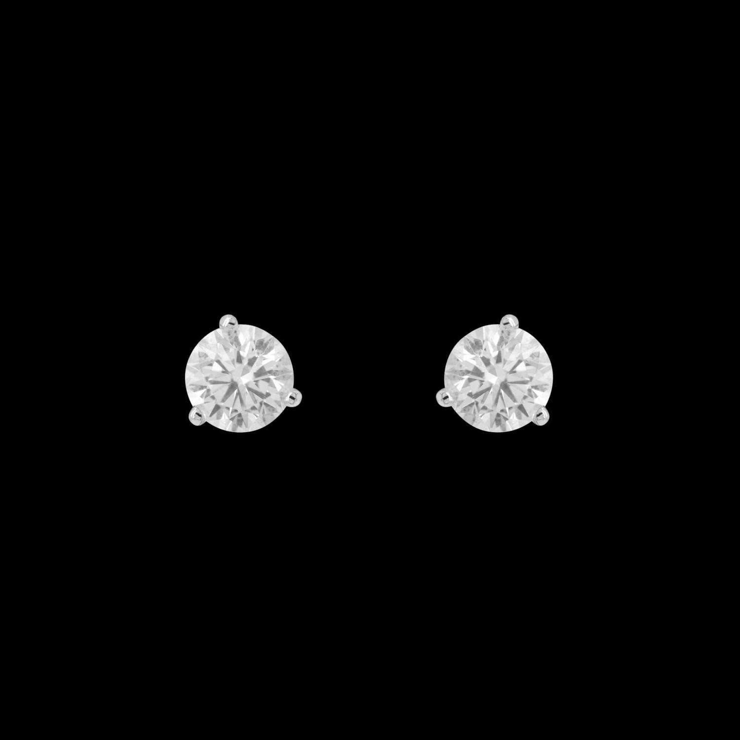 Custom 18kt white gold 1ct diamond stud earrings. FRIDA | Fine Jewellery.