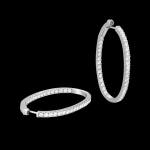 Custom 18kt white gold large hoop earrings with diamonds. FRIDA | Fine Jewellery.