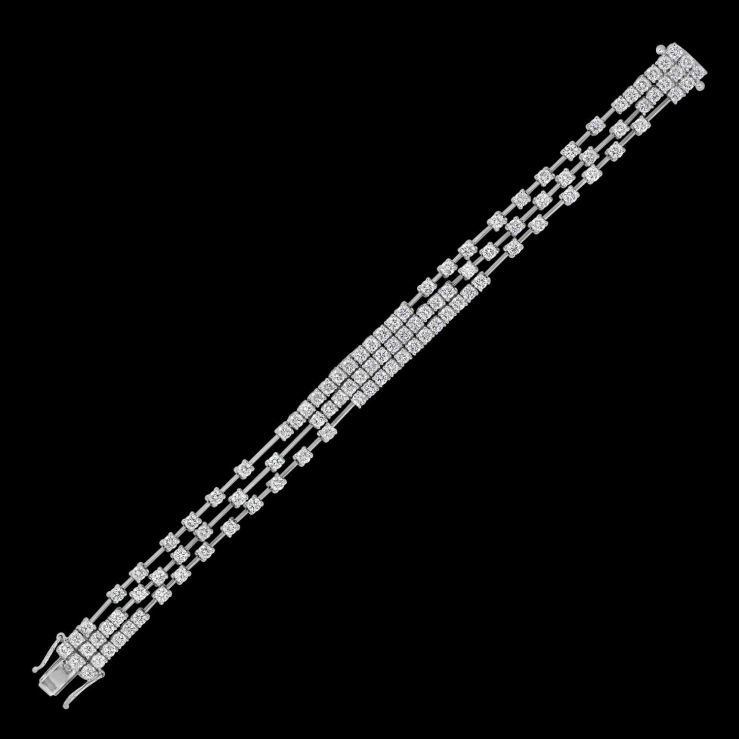 Custom 18kt white gold multi-strand diamond statement bracelet. FRIDA | Fine Jewellery.