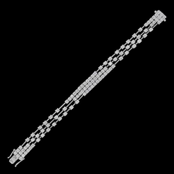 Custom 18kt white gold multi-strand diamond statement bracelet. FRIDA | Fine Jewellery.