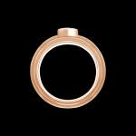 Custom 18kt pink gold single stone Elska ring with diamonds. Profile. Signature Engagement | FRIDA | Fine Jewellery.