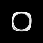 Custom 18kt white gold 3/4 rounded-square eternity Elska band with diamonds. Profile. Signature Engagement | FRIDA | Fine Jewellery.