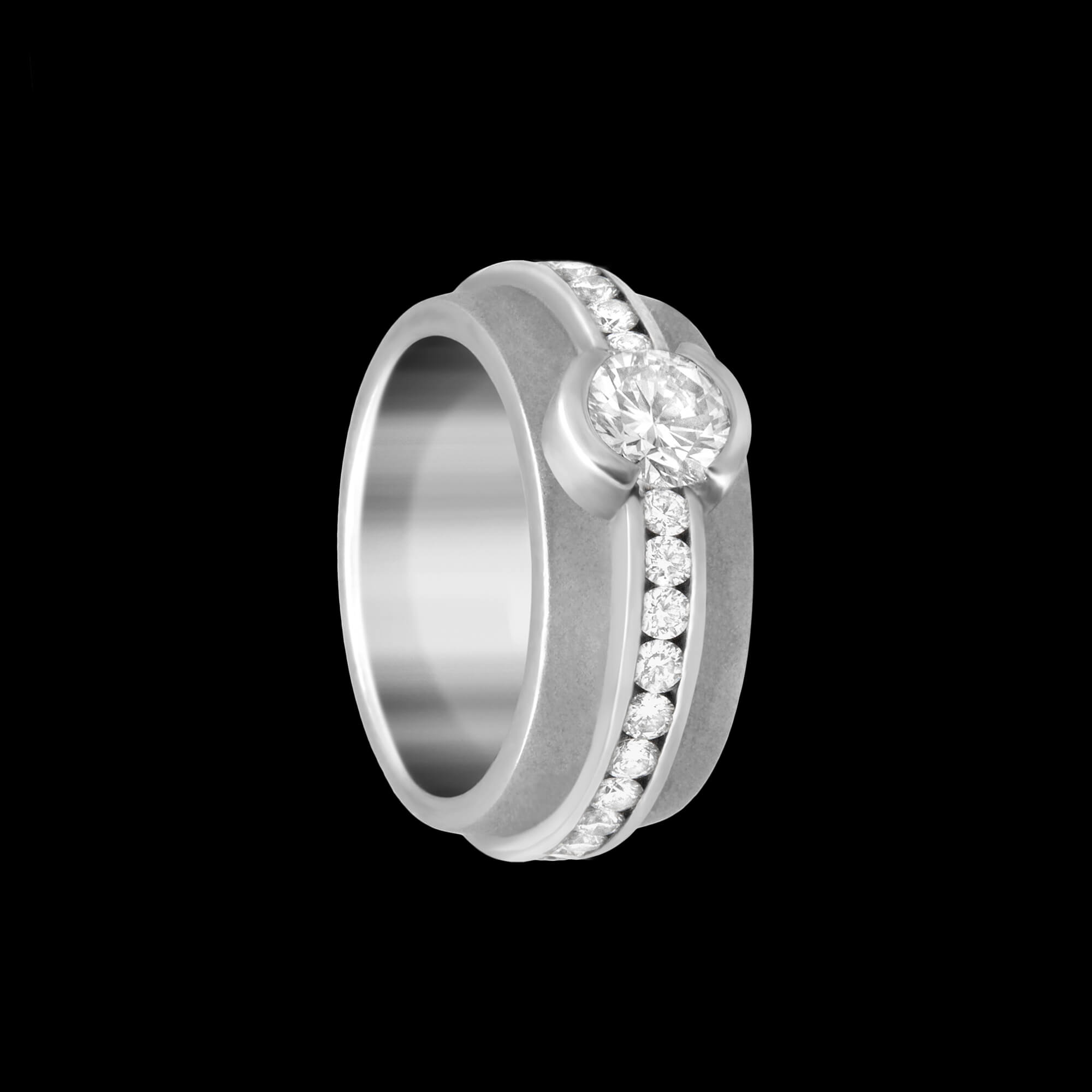 Custom 18kt pink gold single stone Elska ring with diamonds. Signature Engagement | FRIDA | Fine Jewellery.