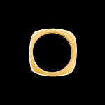 Custom 18kt yellow gold 3/4 rounded-square eternity Elska band with diamonds. Profile. Signature Engagement | FRIDA | Fine Jewellery.