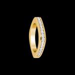 Custom 18kt yellow gold 3/4 rounded-square eternity Elska band with diamonds. Signature Engagement | FRIDA | Fine Jewellery.