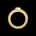 Custom 18kt yellow gold single stone Elska ring with diamonds. Profile. Signature Engagement | FRIDA | Fine Jewellery.