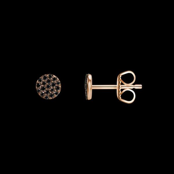 Custom 18kt pink gold cluster stud earrings with black diamonds. FRIDA | Fine Jewellery.