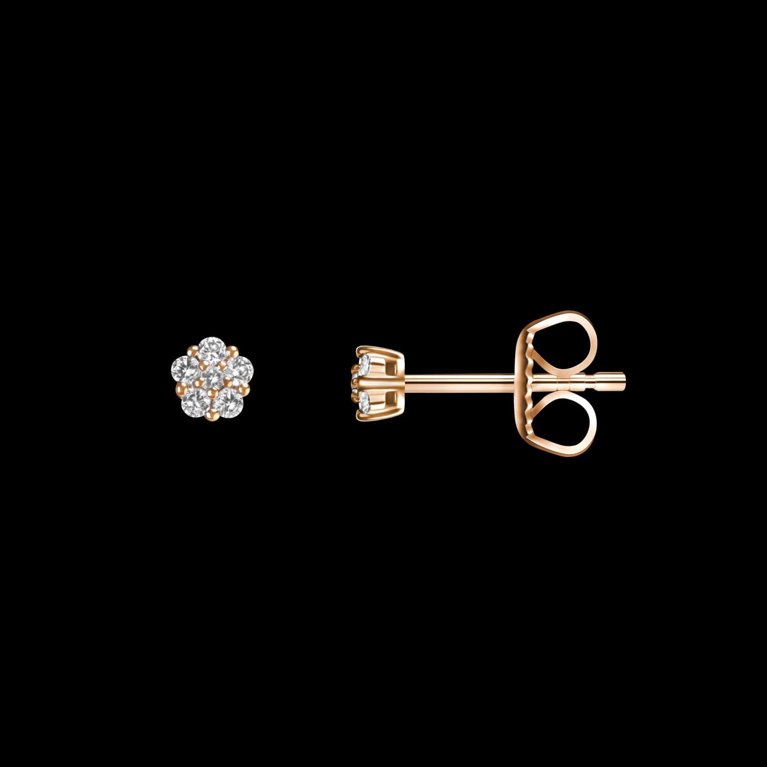 Custom 18kt pink gold cluster stud earrings with diamonds. FRIDA | Fine Jewellery.