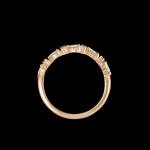 Custom 18kt pink gold vine wedding band ring with marquise and round diamonds. Profile. FRIDA | Fine Jewellery.