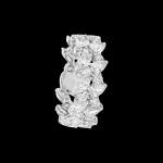 Custom 18kt white gold double band ring with round and marquise diamonds. Side. FRIDA | Fine Jewellery.