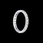 Custom 18kt white gold eternity brand with prong-set diamonds. FRIDA | Fine Jewellery.