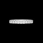 Custom 18kt white gold eternity brand with prong-set diamonds. Front. FRIDA | Fine Jewellery
