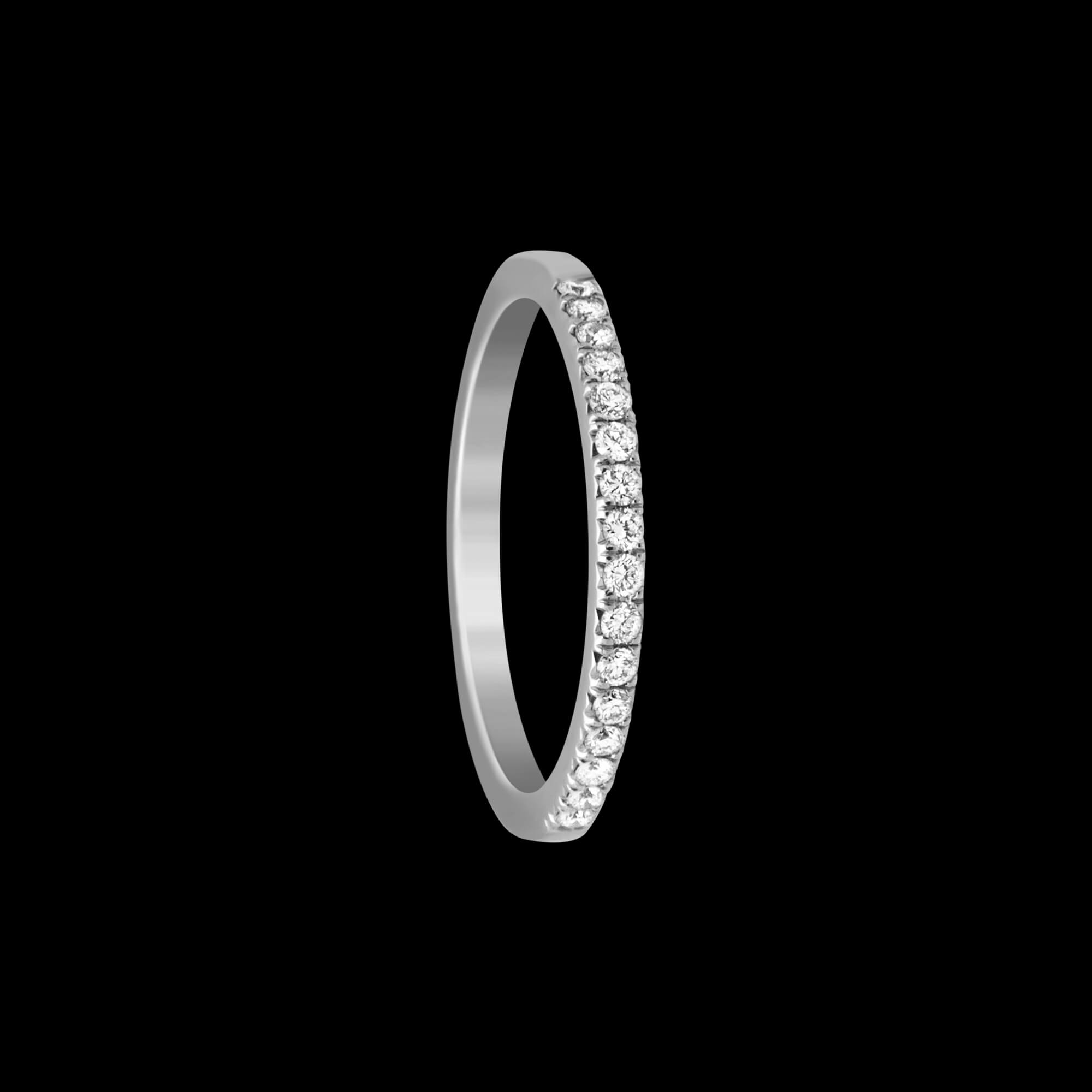 Custom 18kt white gold half eternity wedding band with diamonds. FRIDA | Fine Jewellery.