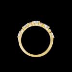 Custom 18kt yellwo gold vine wedding band ring with marquise and round diamonds. Profile. FRIDA | Fine Jewellery.