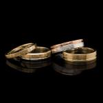 Custom hand-textured 18kt gold men's wedding bands | Engagement. FRIDA | Fine Jewellery.