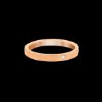 Custom hand-textured 18kt pink gold 4mm men's wedding band with an accent diamond. Front | Engagement. FRIDA | Fine Jewellery.