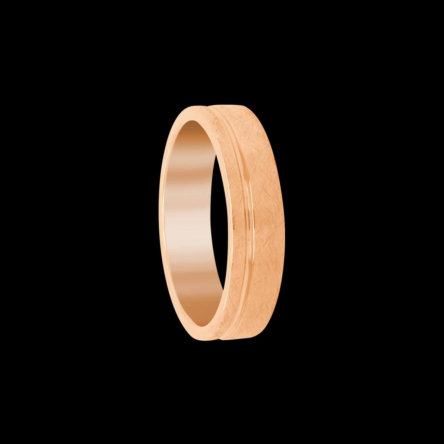 Custom hand-textured 18kt pink gold 7mm men's wedding band | Engagement. FRIDA | Fine Jewellery.