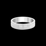 Custom hand-textured 18kt white gold 7mm men's wedding band | Engagement. Front. FRIDA | Fine Jewellery.