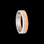 Custom polished and hand-textured 18kt pink and white gold 7mm men's wedding band | Engagement. FRIDA | Fine Jewellery.