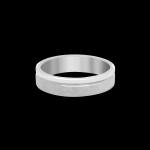 Custom polished and hand-textured 18kt white gold 7mm men's wedding band. Front | Engagement. FRIDA | Fine Jewellery.