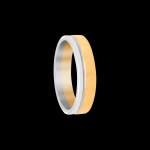 Custom polished and hand-textured 18kt yellow and white gold 7mm men's wedding band | Engagement. FRIDA | Fine Jewellery.