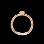 Custom 18kt pink gold diamond halo engagement ring with a cable shank. Profile | Classic. FRIDA | Fine Jewellery.