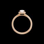 Custom 18kt pink gold halo engagement ring with a round diamond. Profile | Classic. FRIDA | Fine Jewellery.