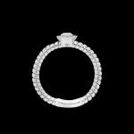 Custom 18kt white gold diamond halo engagement ring with a cable shank. Profile | Classic. FRIDA | Fine Jewellery.