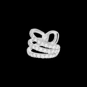 Custom 18kt white gold ear cuff featuring pavé-set brilliant-cut diamonds with a clip-on clasp. Open. FRIDA | Fine Jewellery.