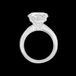 Custom 18kt white gold solitaire engagement ring with a 5ct round brilliant-cut diamond. Profile. FRIDA | Fine Jewellery.