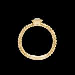 Custom 18kt yellow gold diamond halo engagement ring with a cable shank. Profile | Classic. FRIDA | Fine Jewellery.